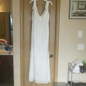 Davids bridal ivory lace wedding dress